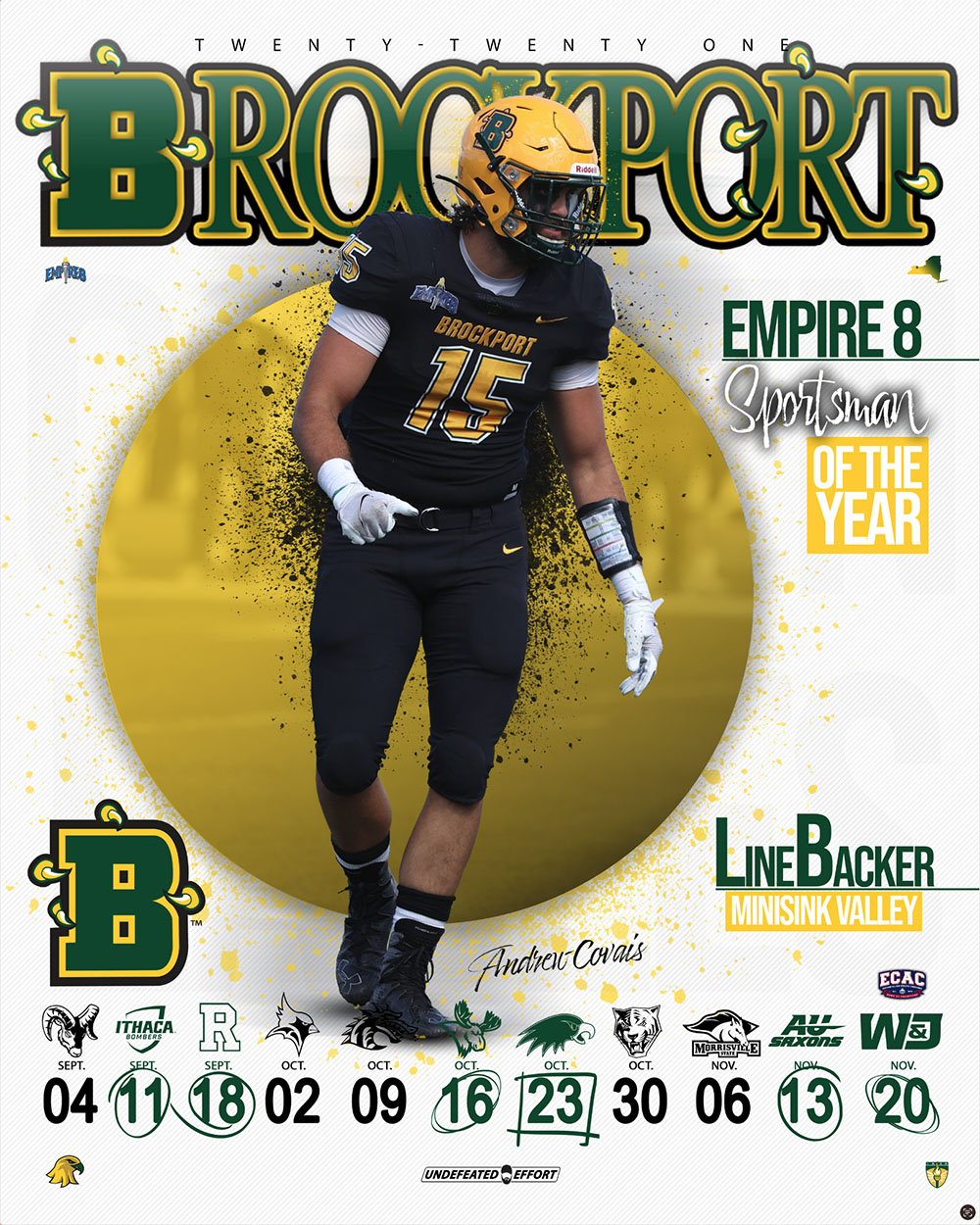 Andrew Covais's poster for Brockport Football 2021