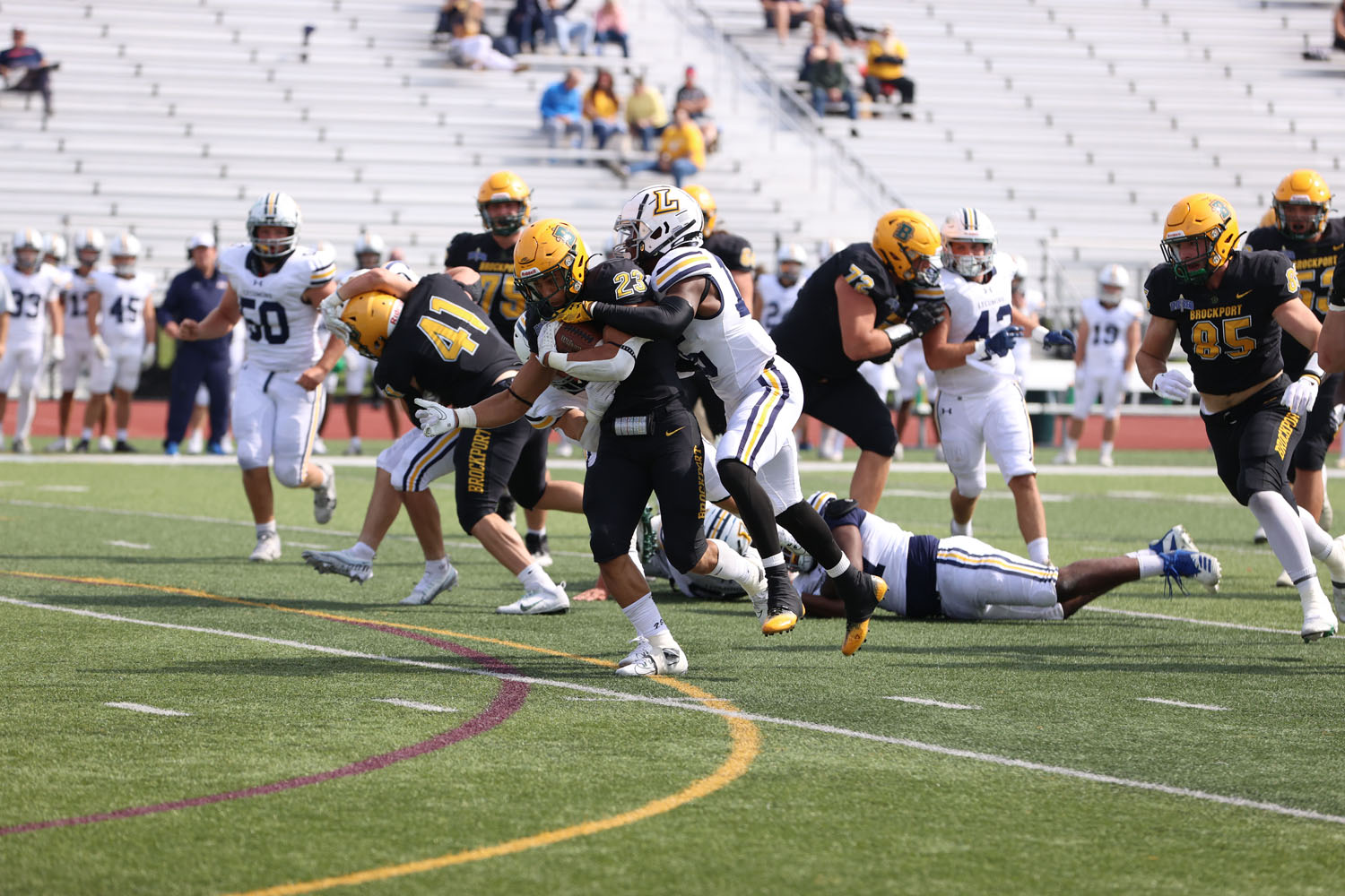 Breaking tackles on the run by Brockport