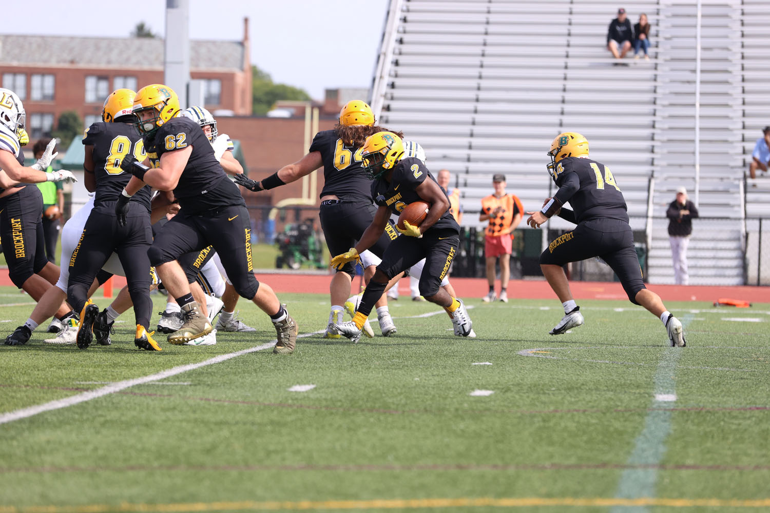 Brockport RB looking for the hole in the line