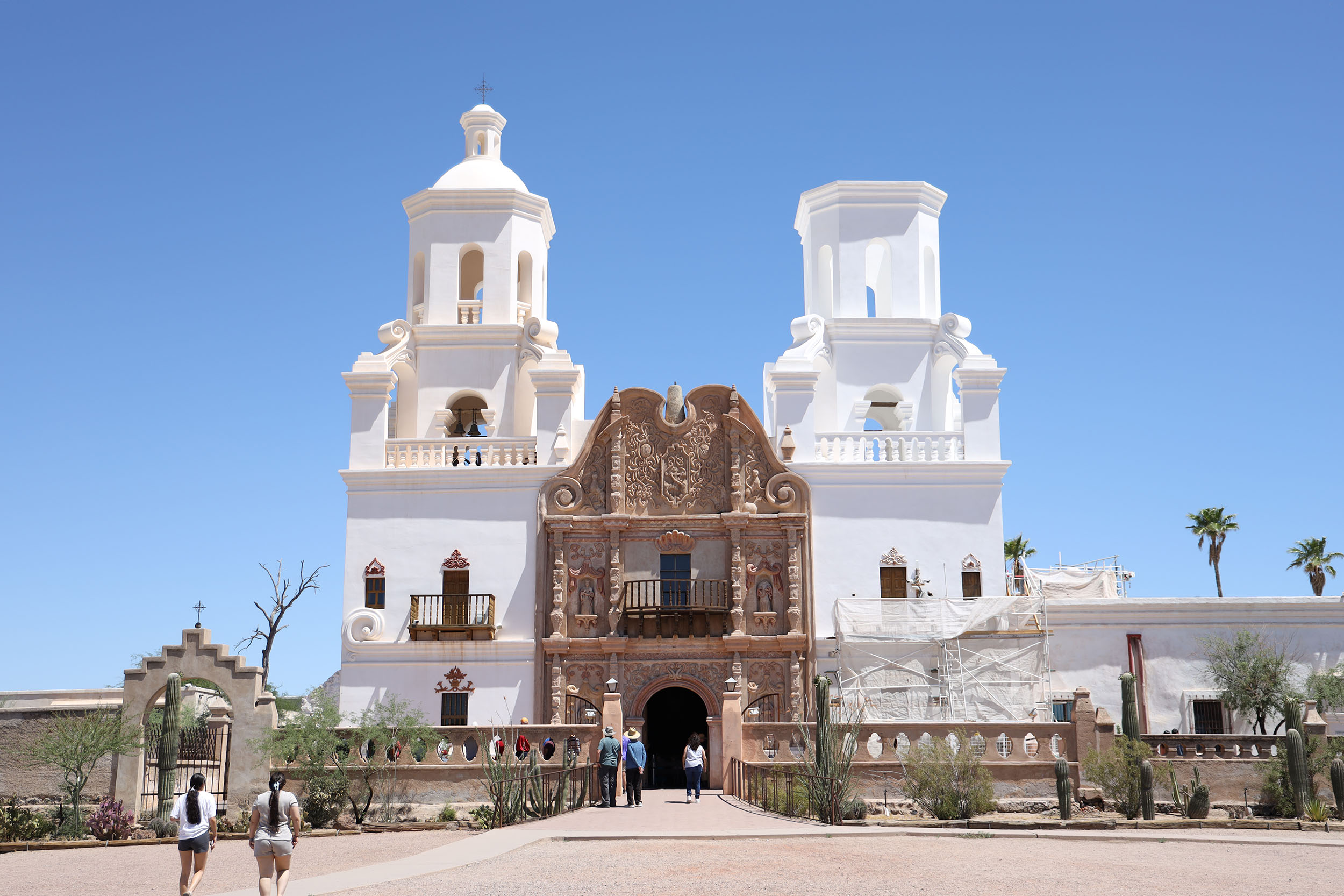 The front of the Mission San Xavier del Bac