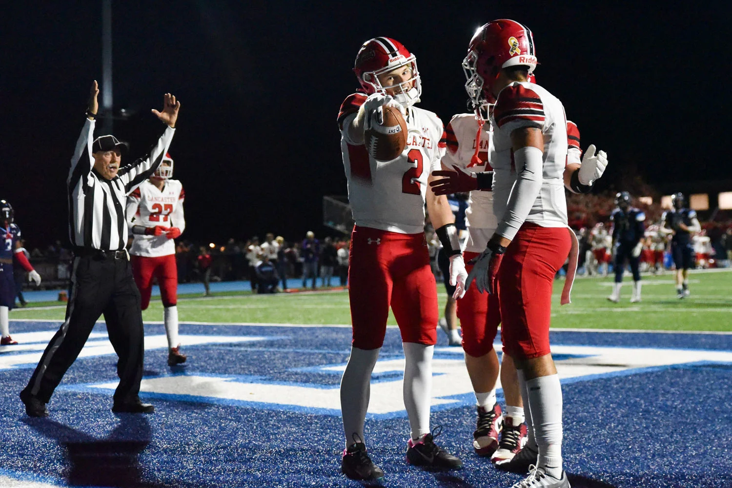 Touchdown celebration in the endzone