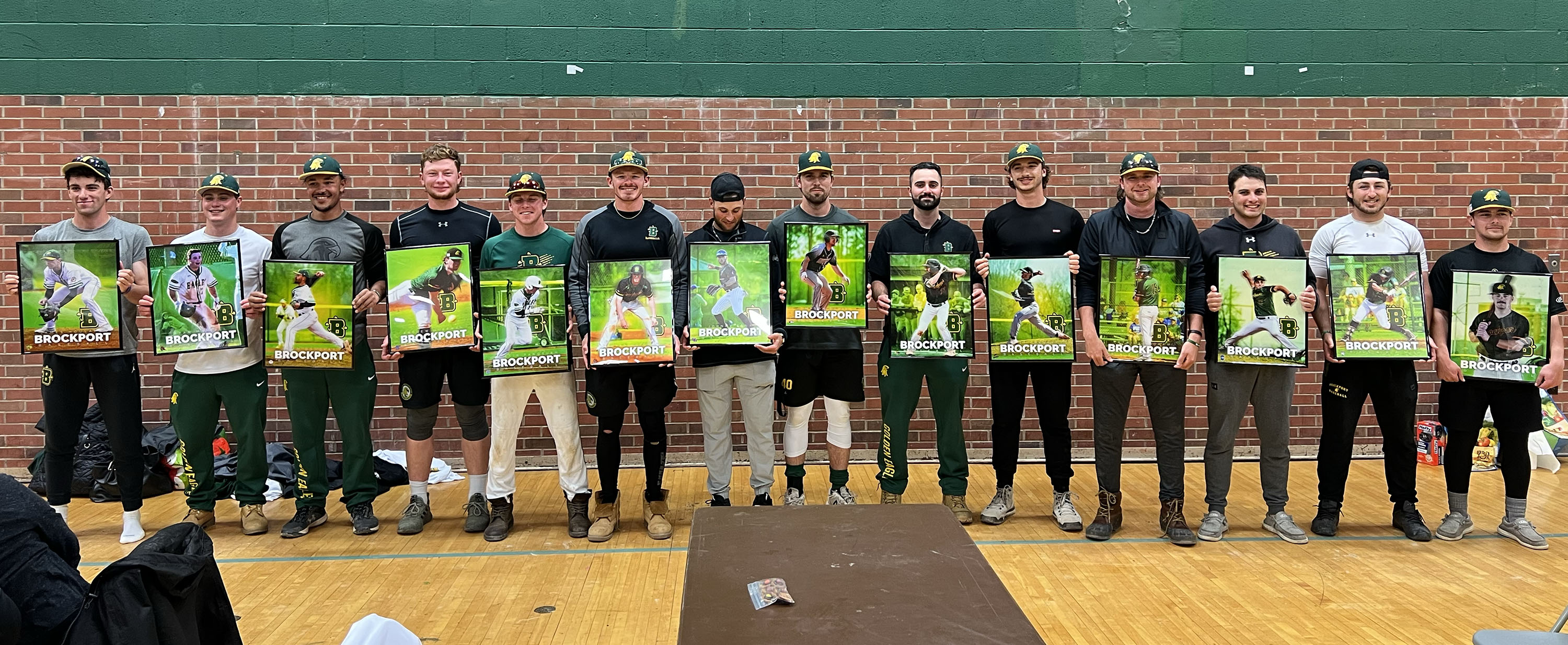 Brockport Baseball Team with their posters