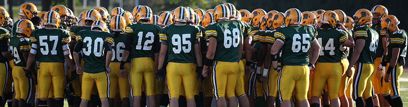 Brockport Team Huddle before the game