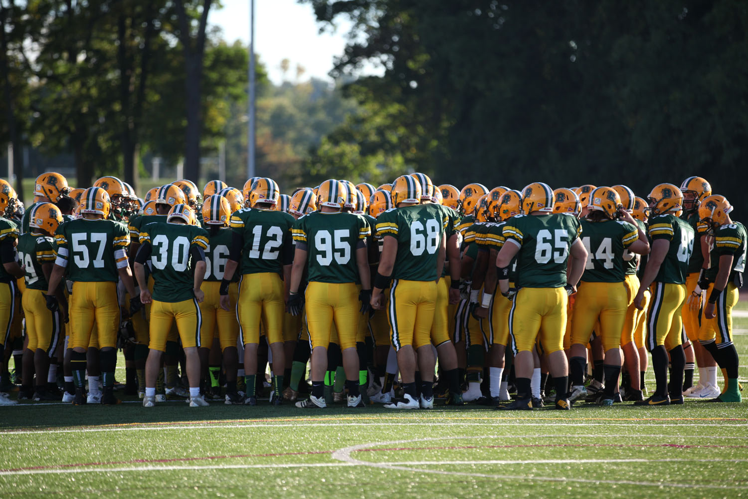 Brockport Huddle before the game