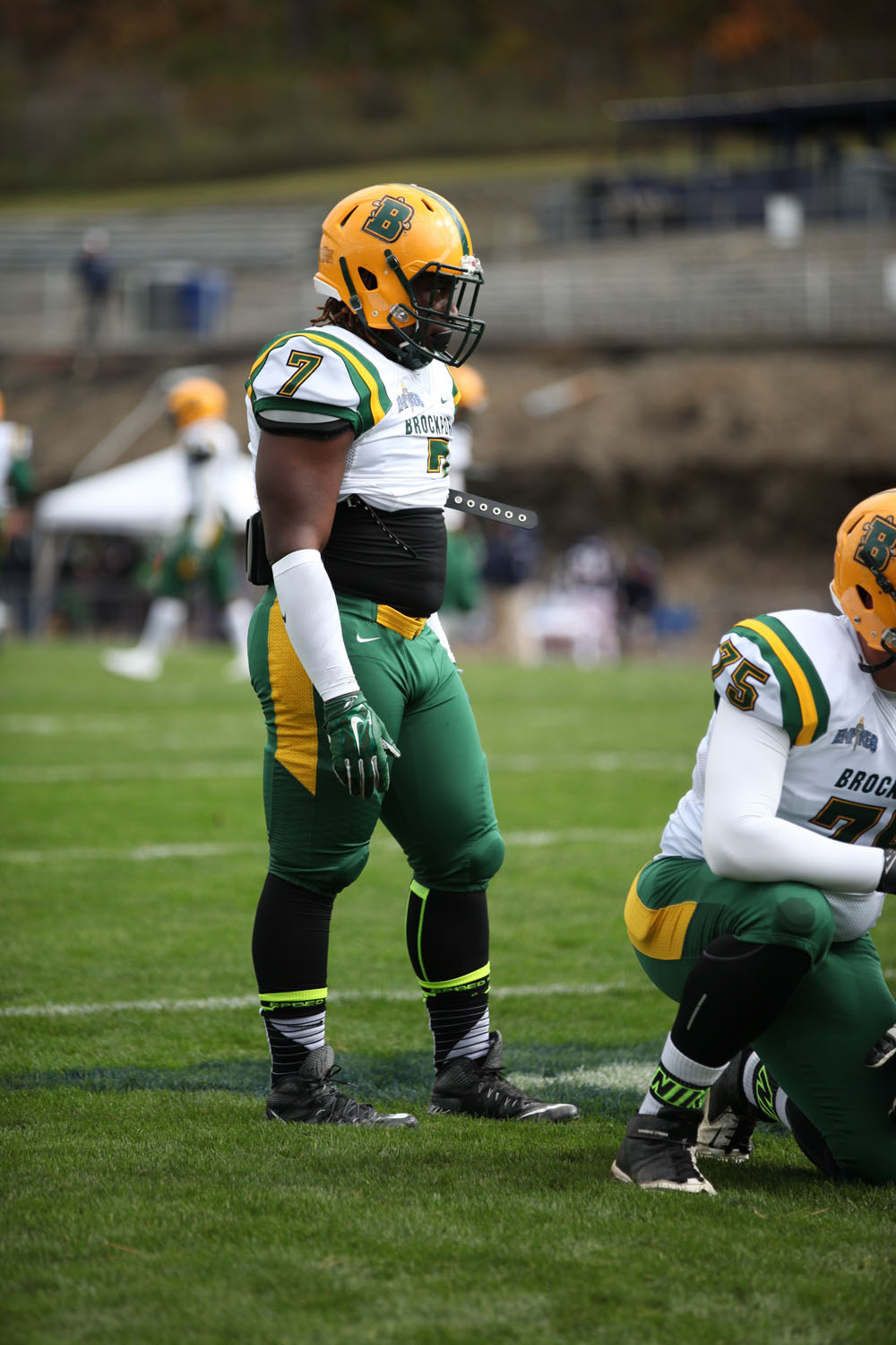 Tarik Bennett warming up before the game