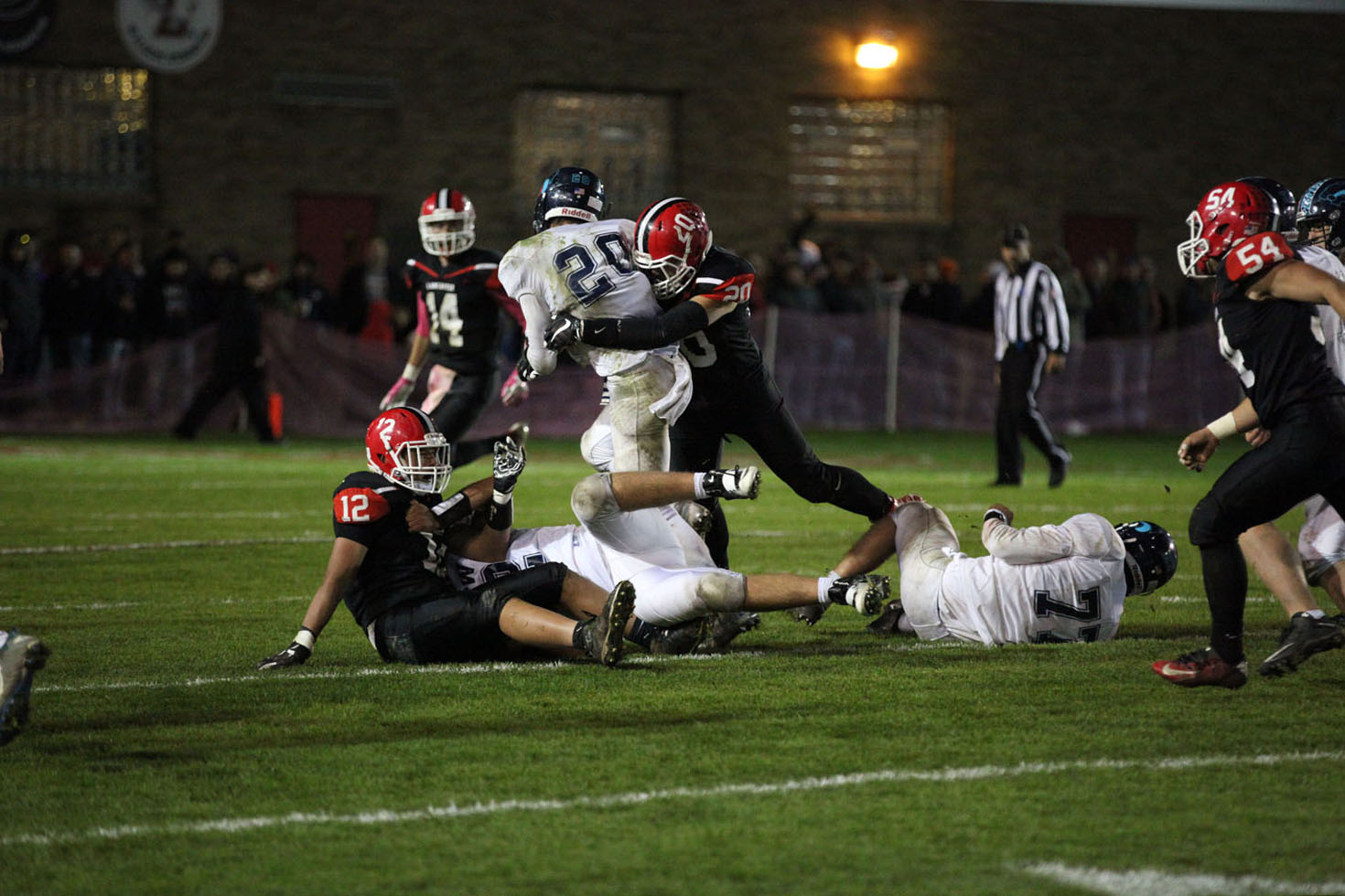 Ben making the tackle