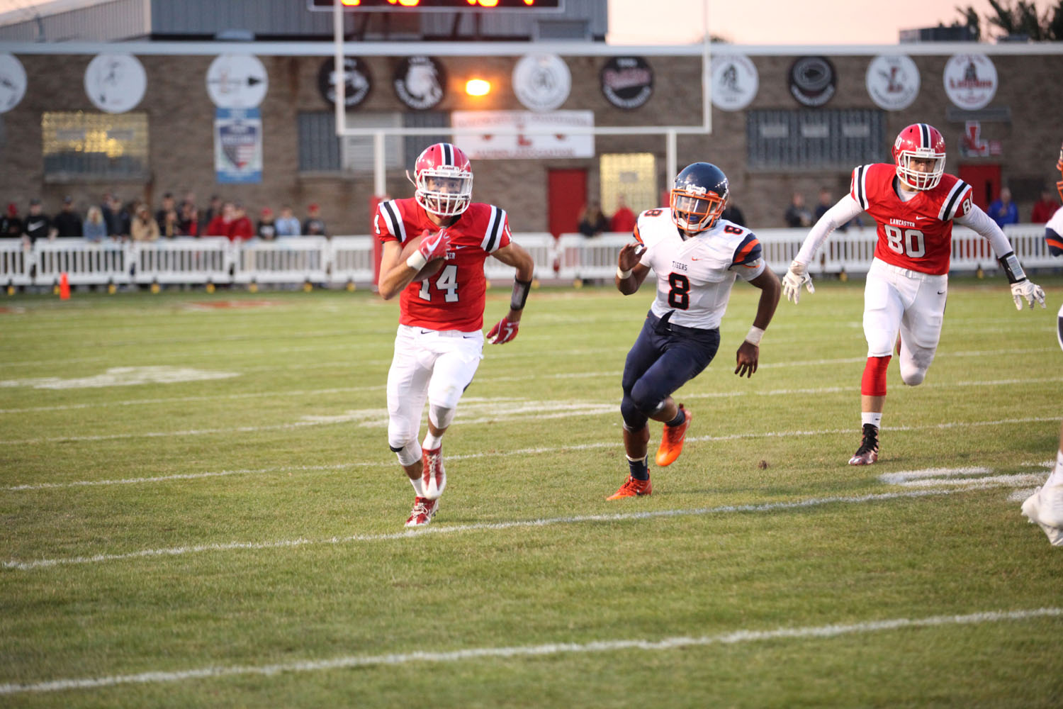 Max Giordano hitting the corner and getting down the field