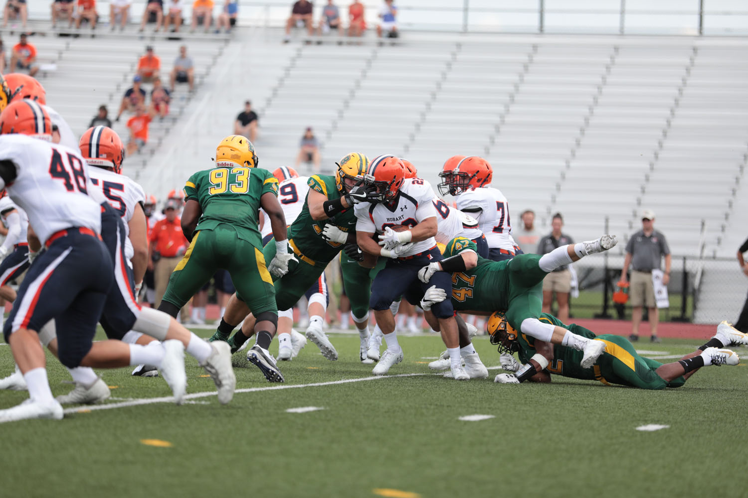 Brockport Defense making the Tackle