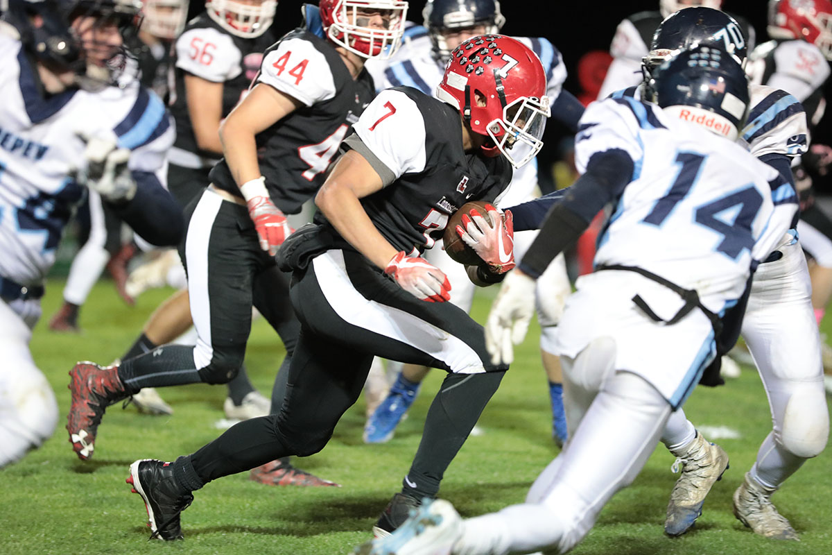 Lancaster RD Brandon Wingard running through the line