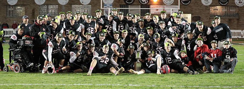 The Lancaster Legends celebrate the win over Depew