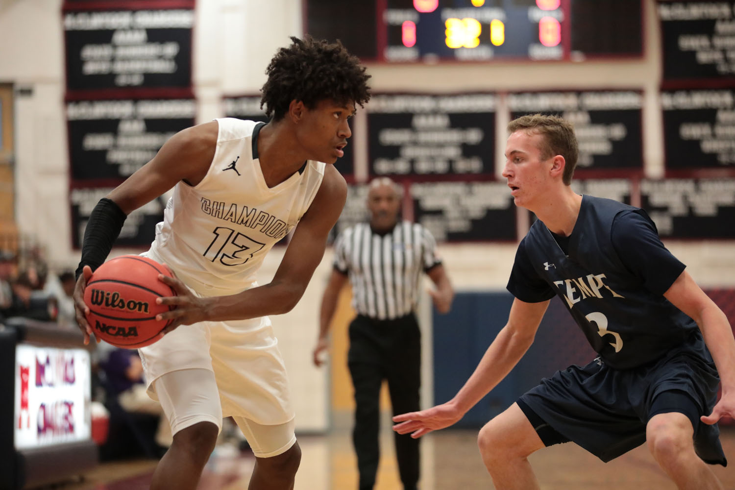 Cesar Chavez player looking to pass the ball