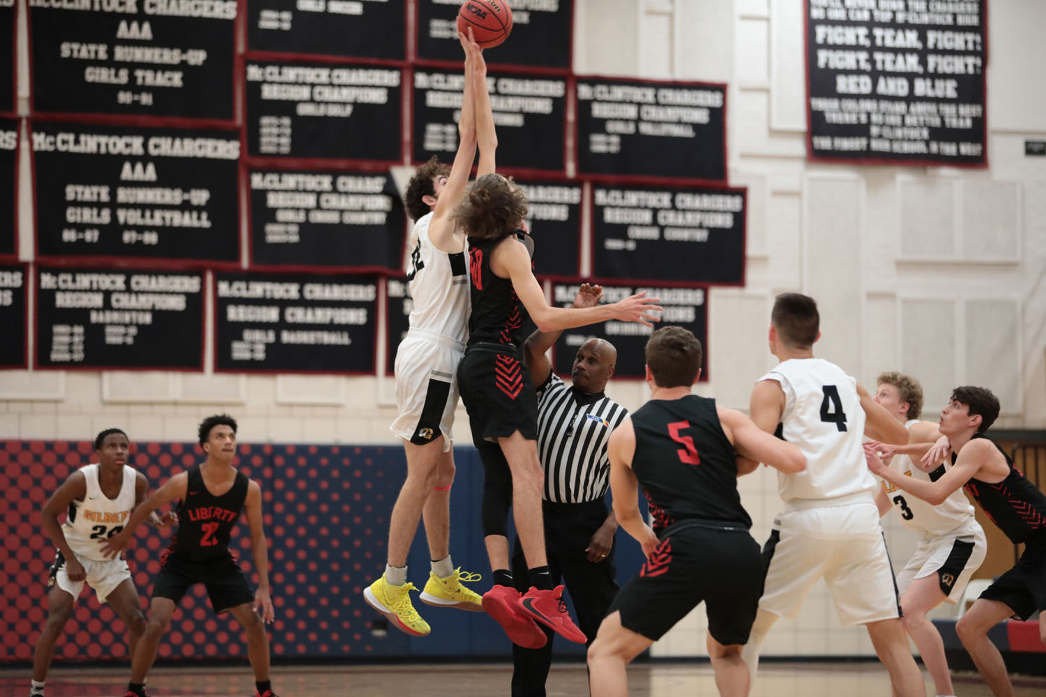 Tip off for Gilbert vs Liberty Game