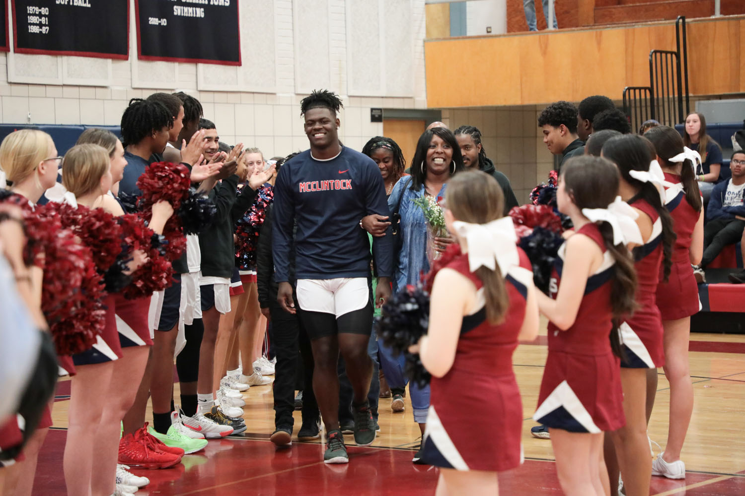 Armani Williams and his family on senior night