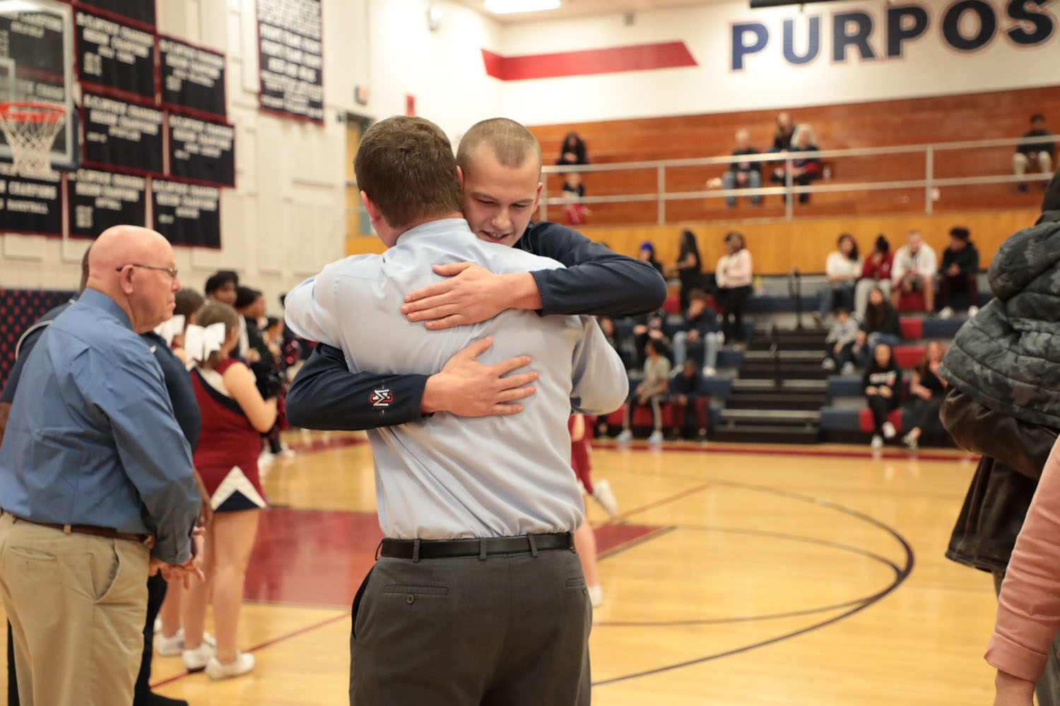 Chance hugging coach on senior night