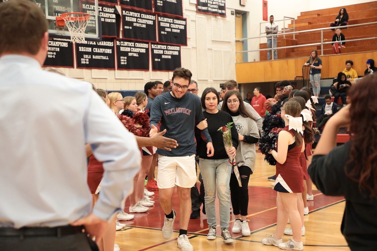 Isaac and his family on senior night