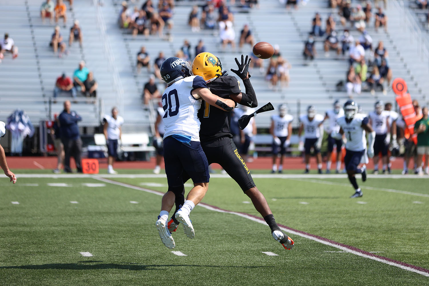 Imhotep Cromer being hit before he catches the ball