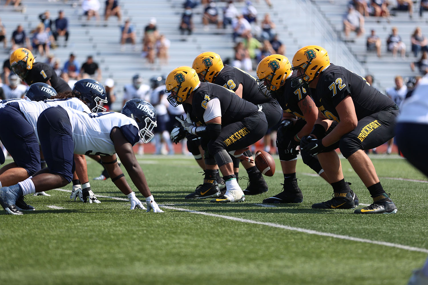 The Brockport Offensive Line set for the play