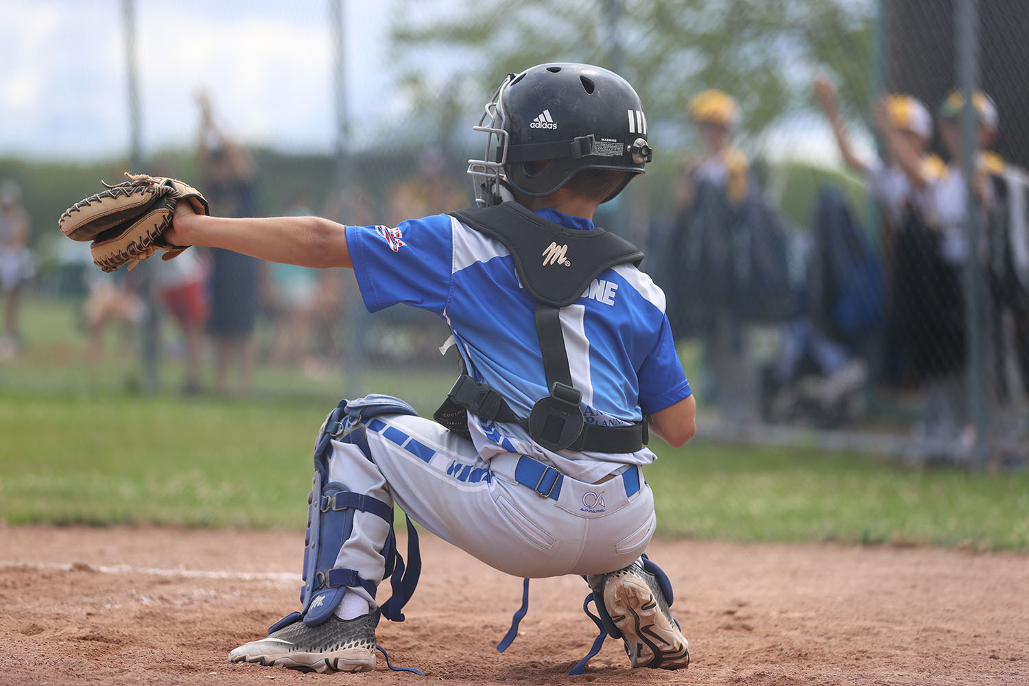 Evan playing catcher