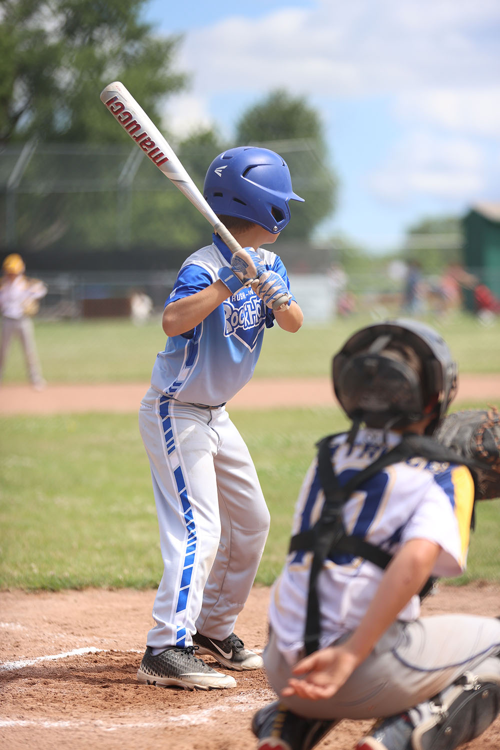 Evan set in the batters box set