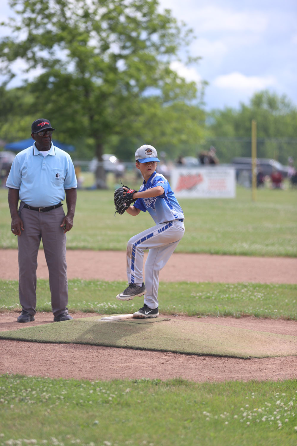 Evan going through his windup to pitch