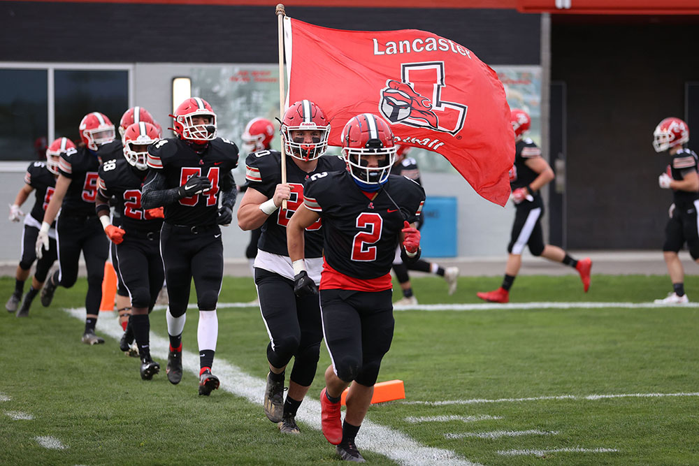 Lancaster Football Warming Up