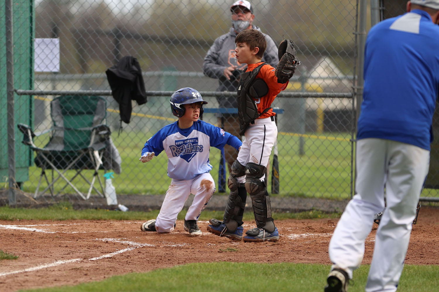 Evan called safe at home plate