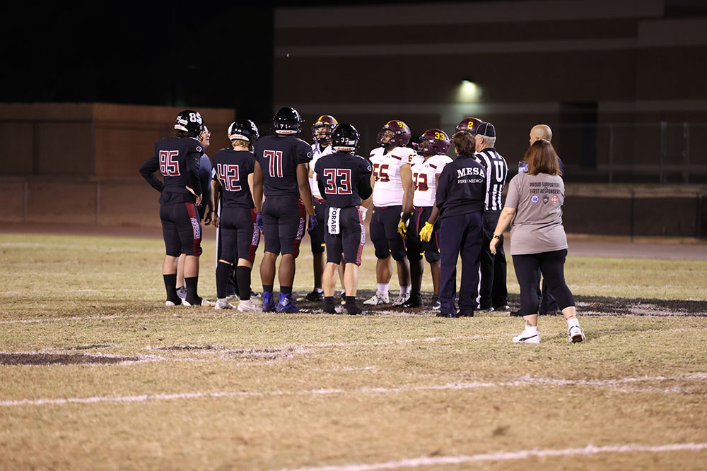 The coin toss between Desert Ridge and Mountain Pointe