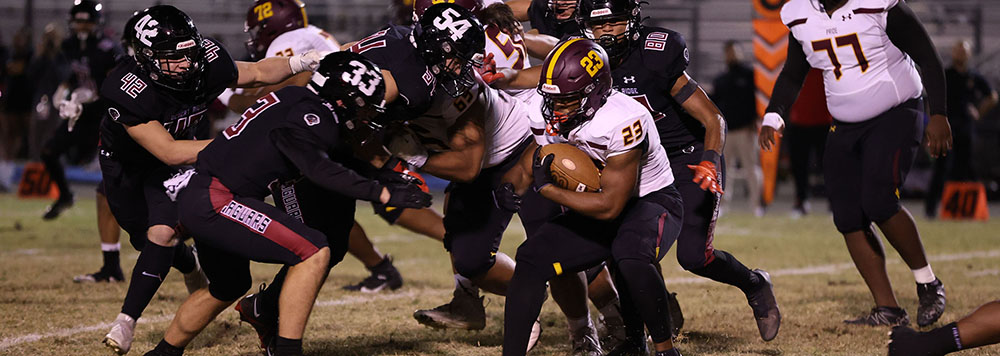 Desert Ridge defense surrounds the MP RB