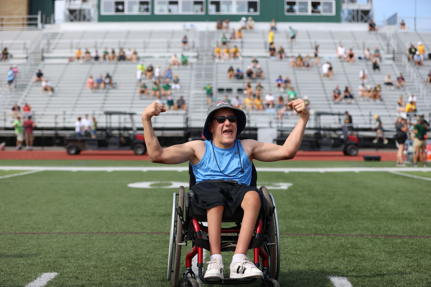 Jay at midfield at Bob Boozer Field