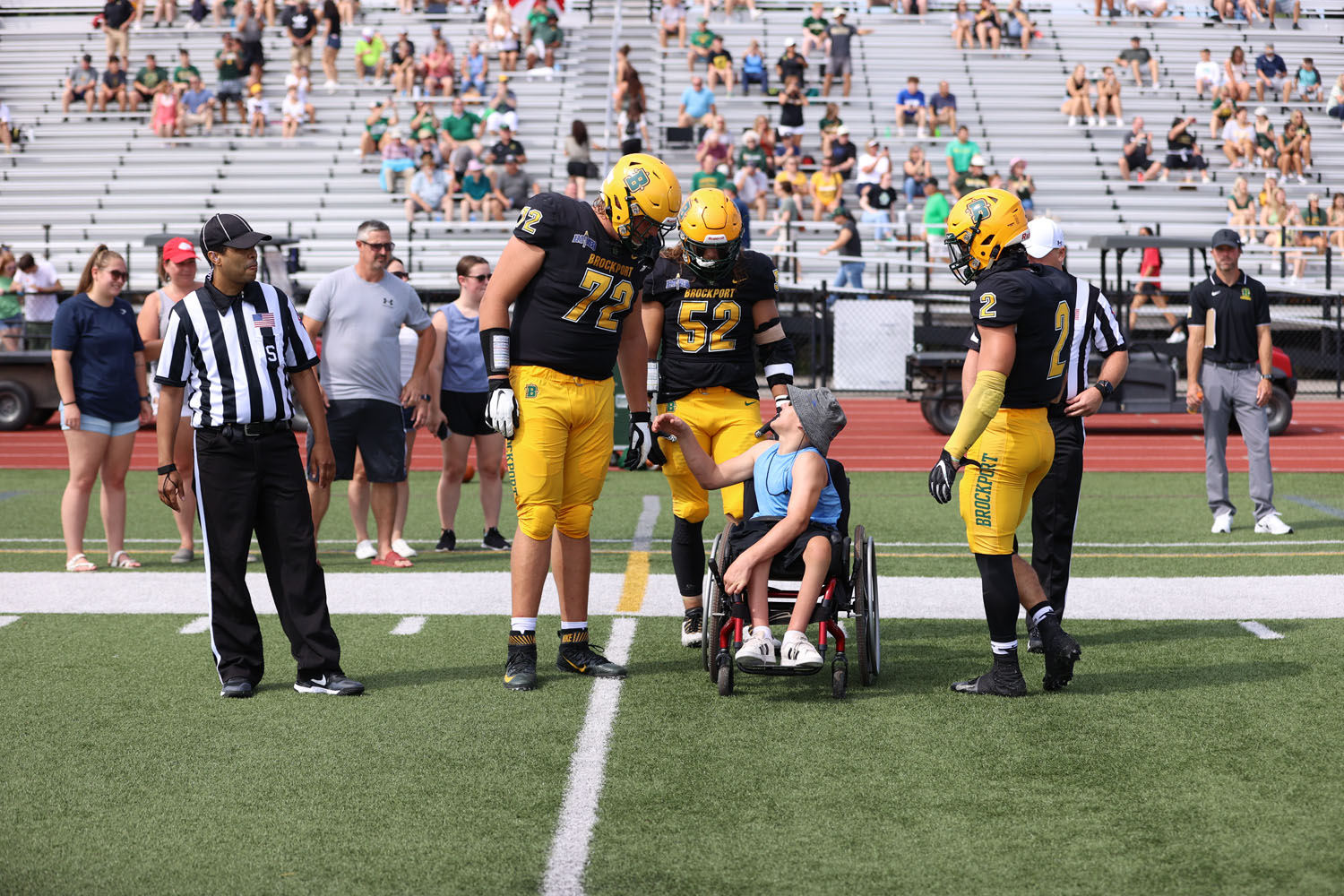 Jay meeting the Brockport Football Captains