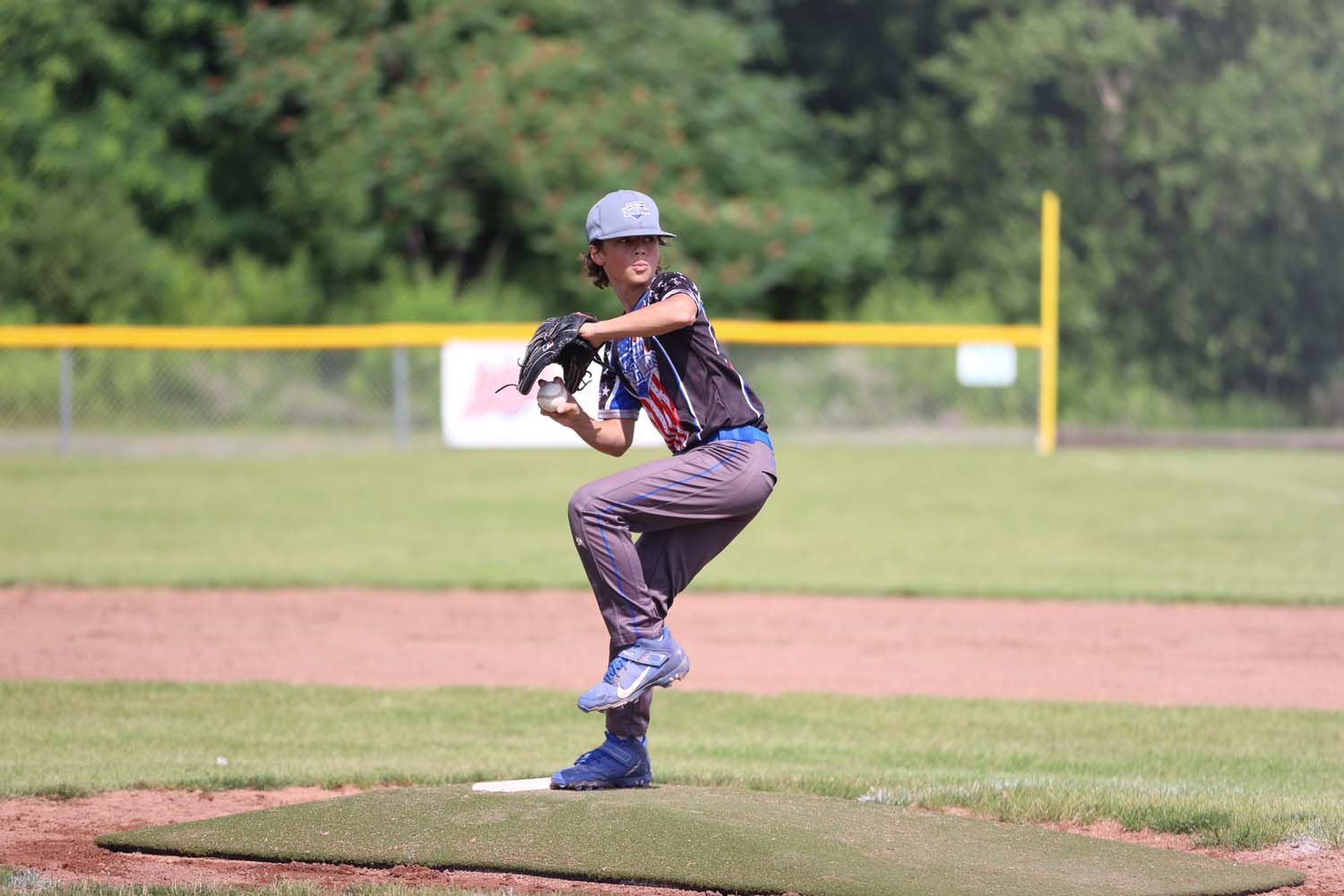 Evan looking to throw a pitch