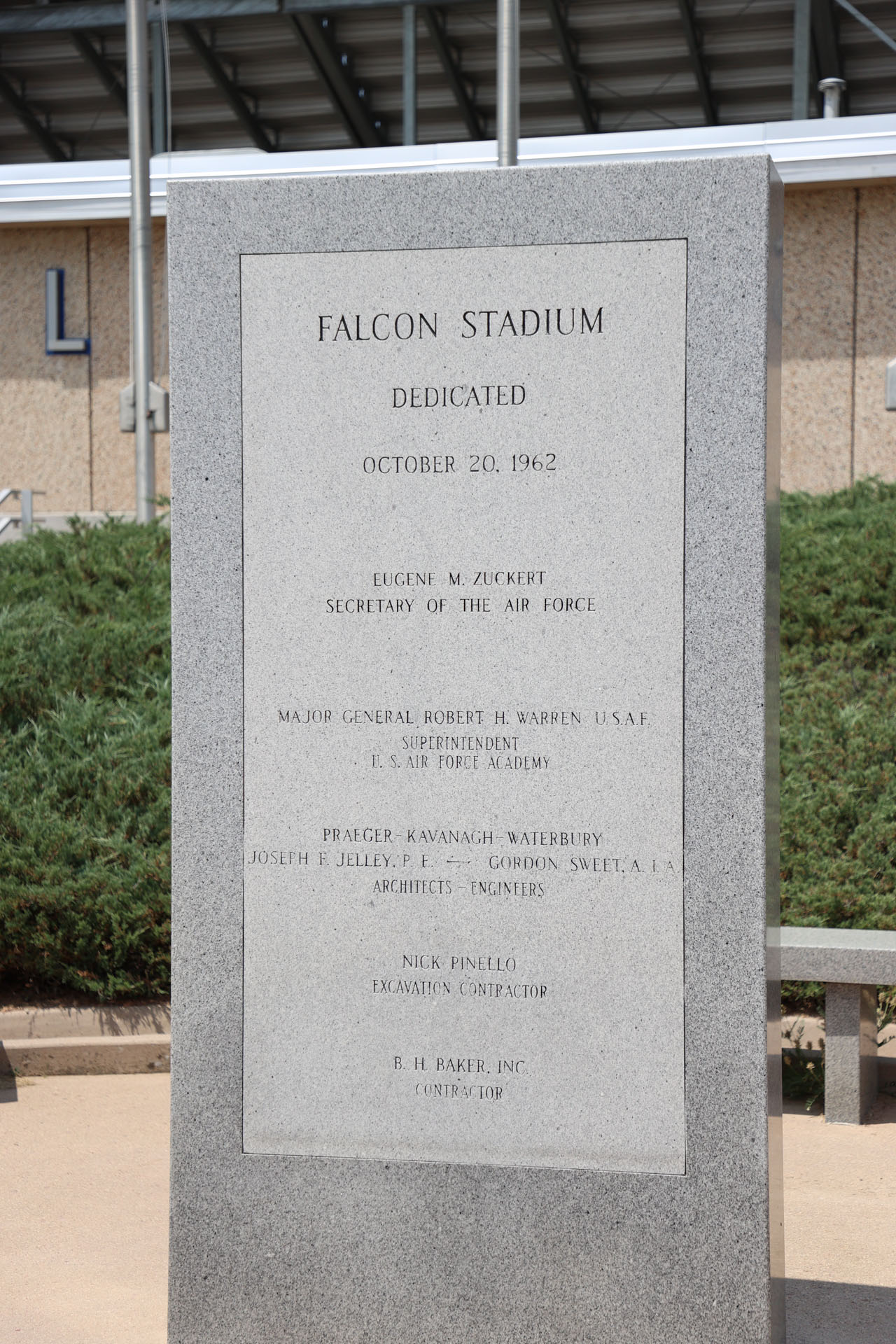 Outside Falcon Stadium on the east side
