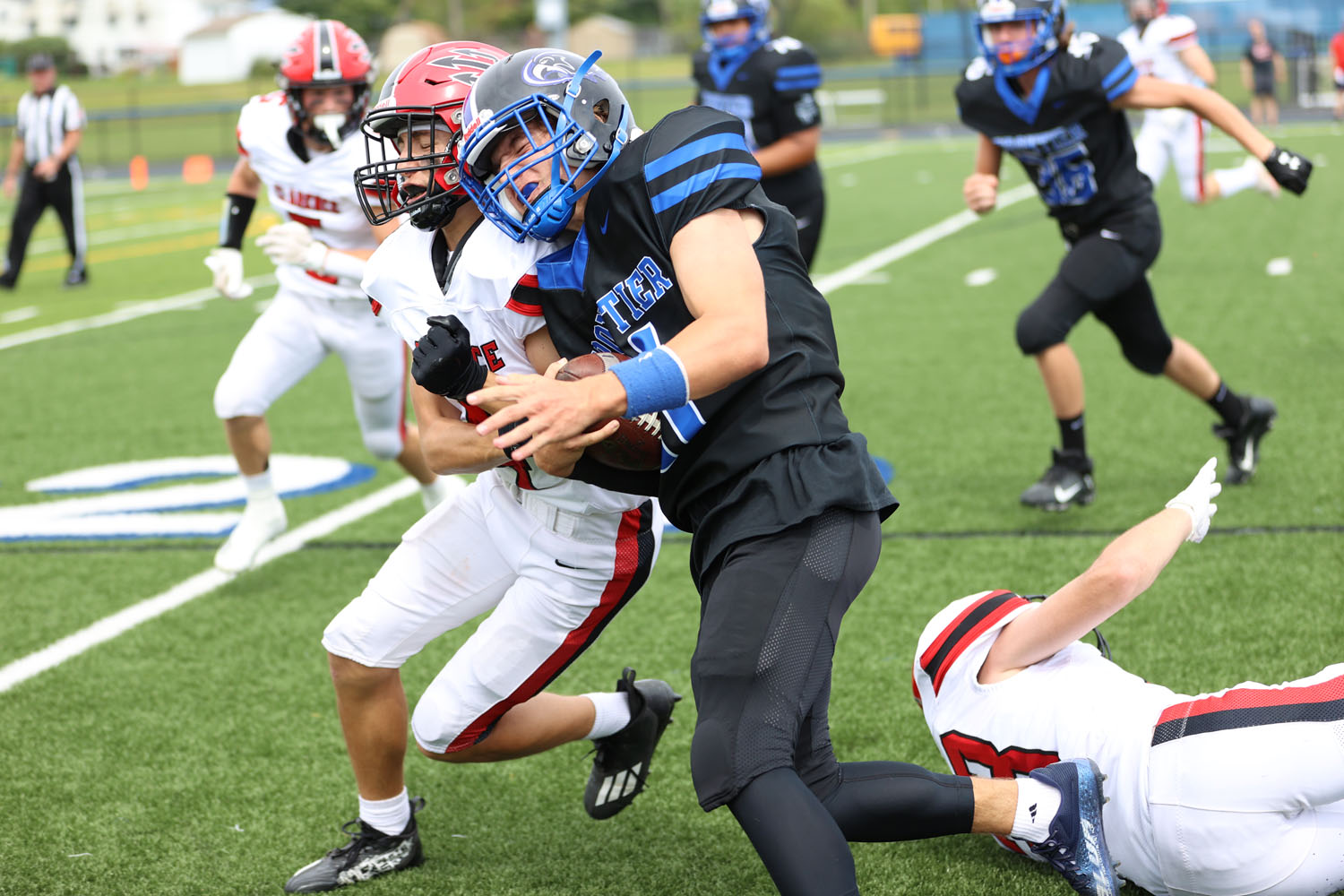 Frontier QB hitting the defensive back