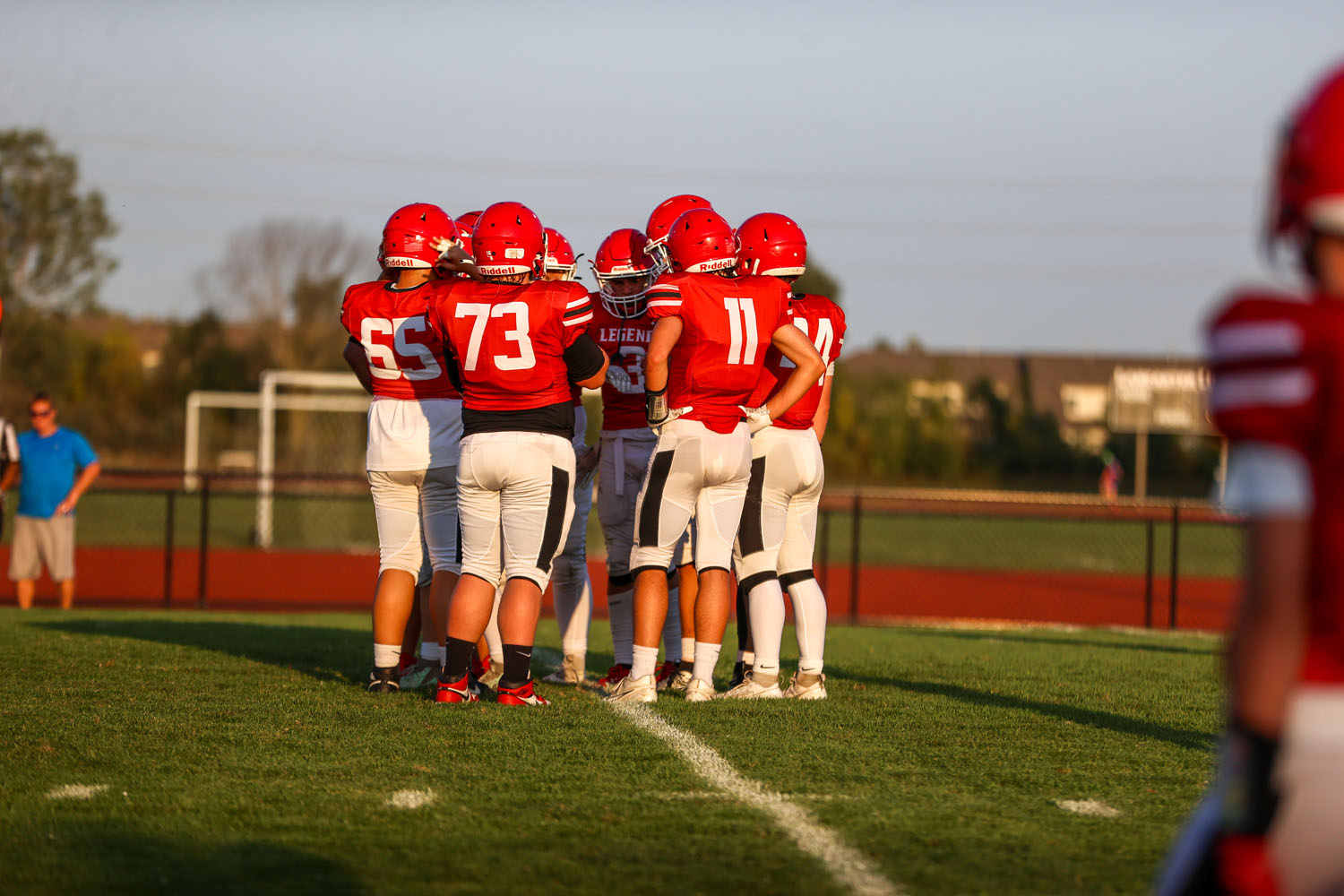 Lancaster offensive huddle