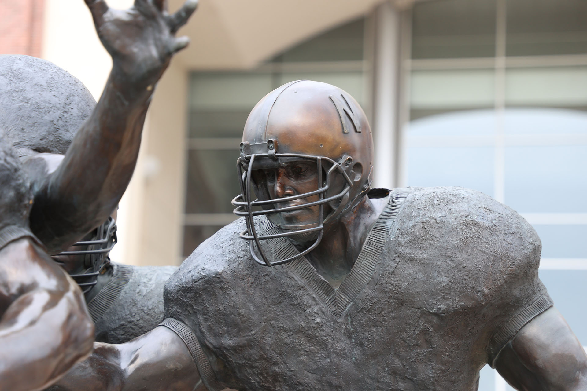 Statue in front of Memorial Stadium