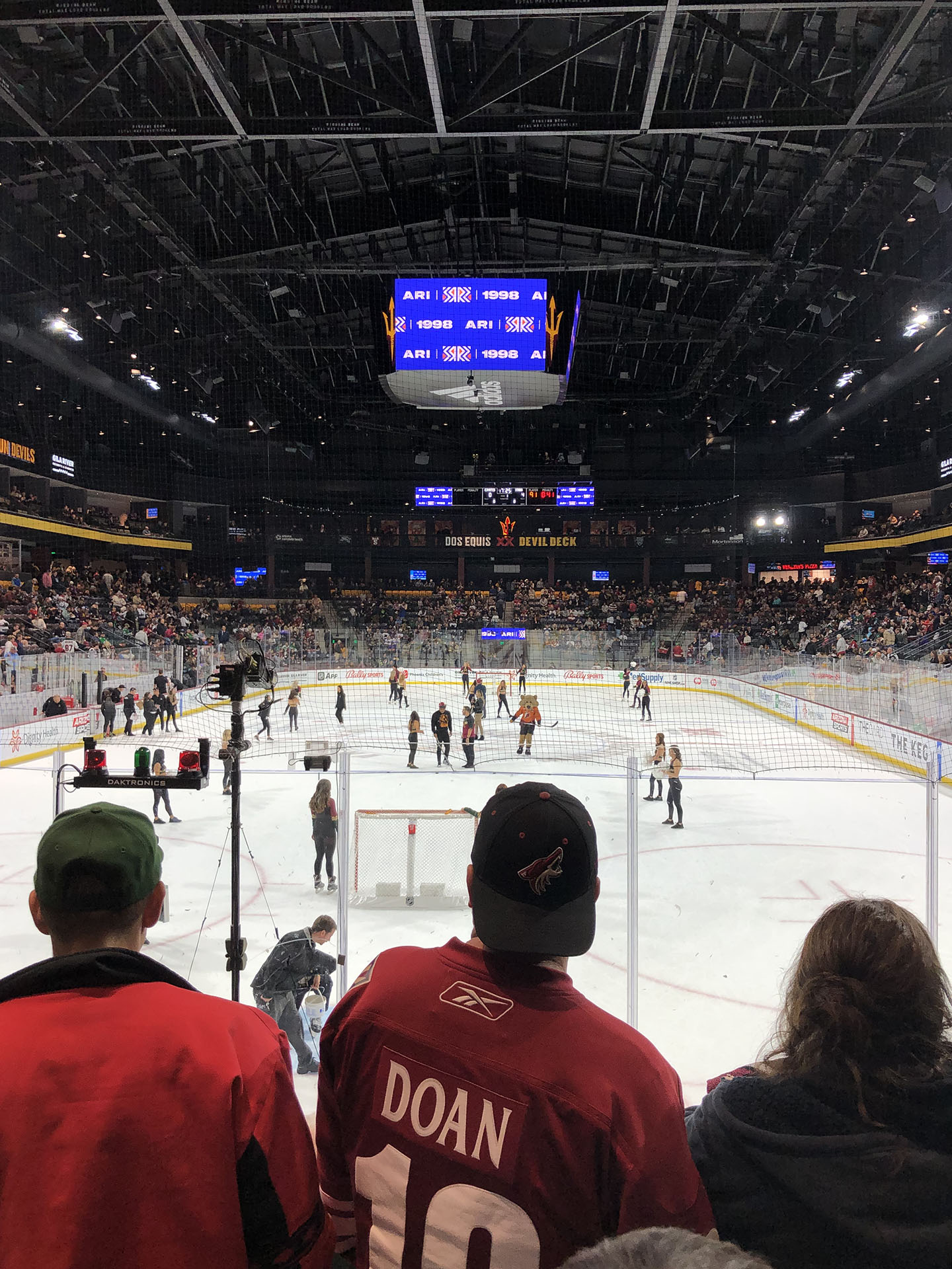 In between periods at the Mullett Areana