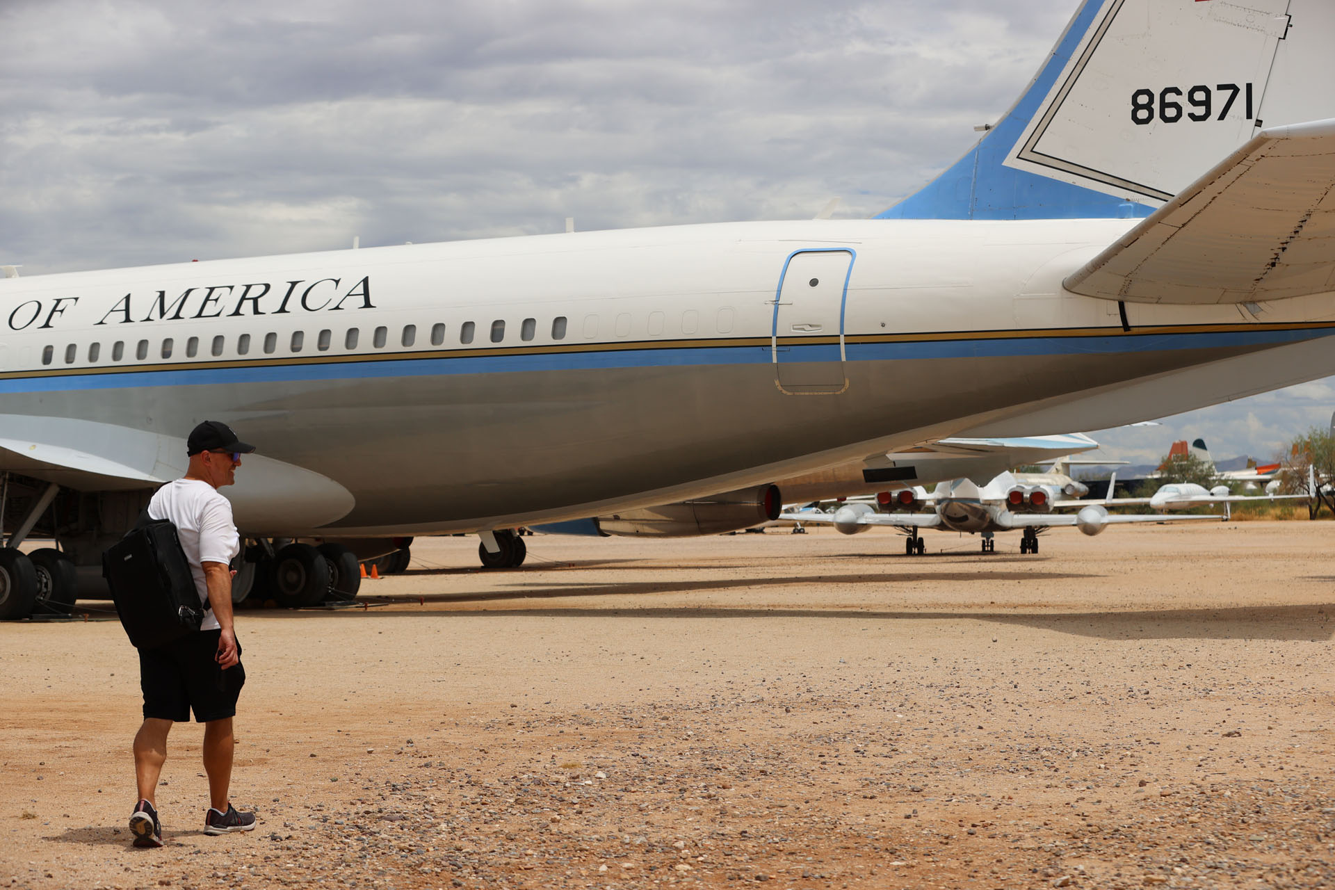 Mike in front of the former Air Force 1 Airplane