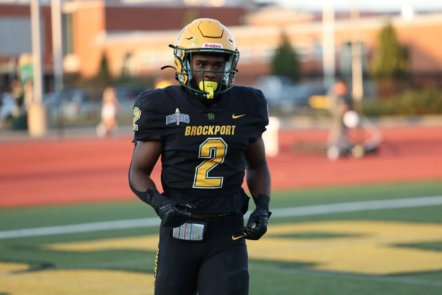 RB running to the sidelines after the TD