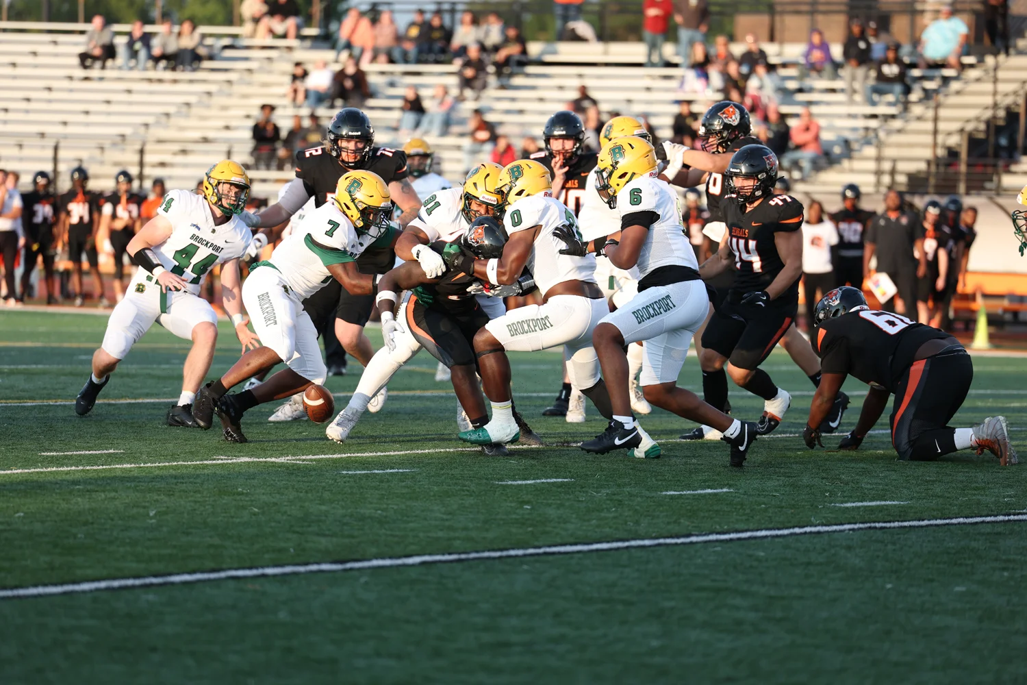 Defense causing a fumble against Buffalo State