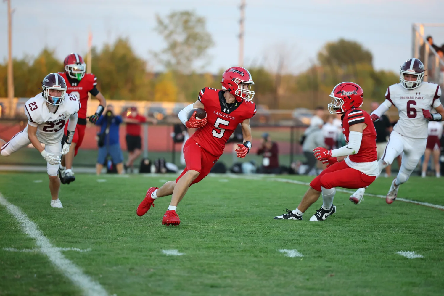 Lancaster ball carrier looking for daylight