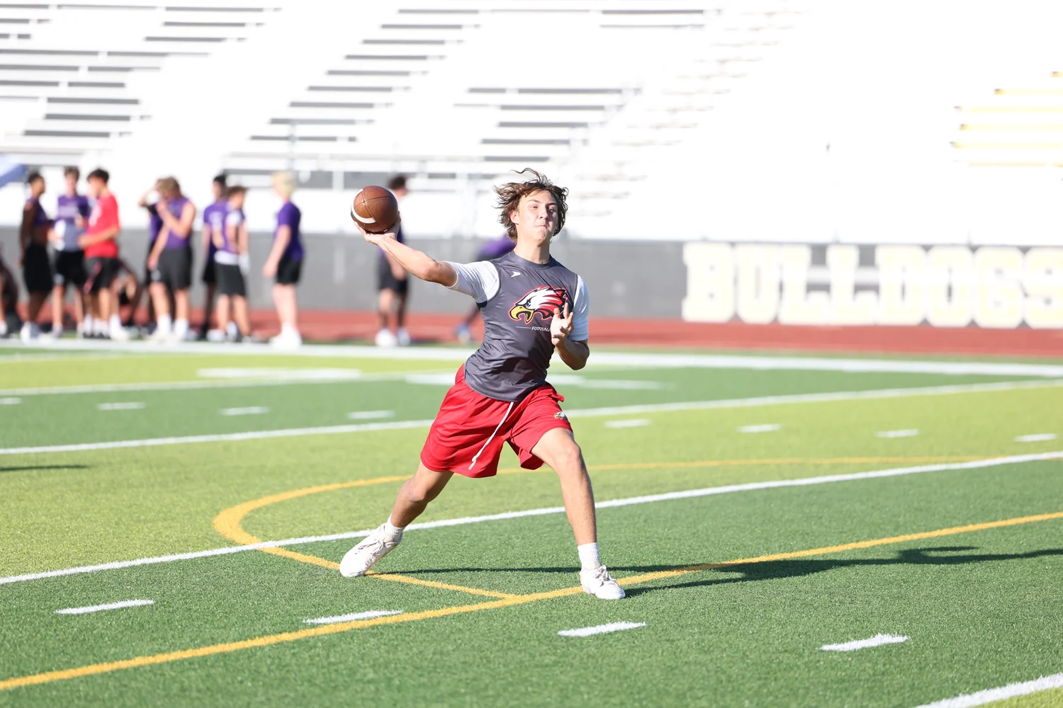 QB throwing the ball down the field